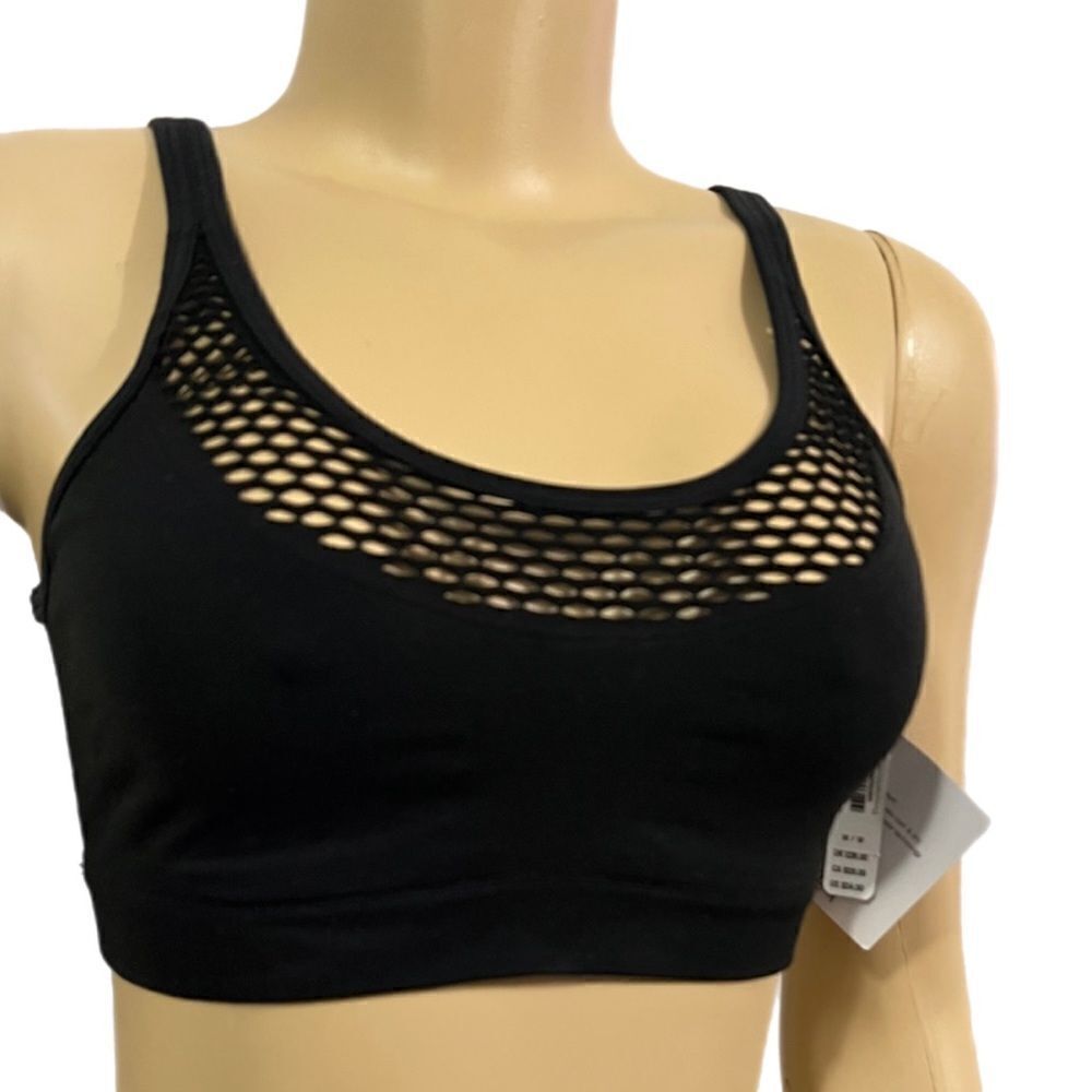 Victoria’s Secret Seamless Comfort Sexy fishnet Front Unlined sport bra black S - Picture 2 of 4